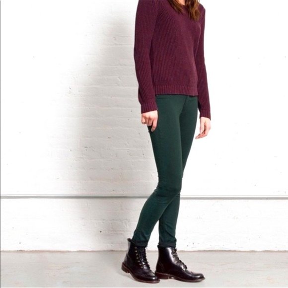 Rag & Bone Dark Green Scarab The Twill Legging Skinny Jeans Size 29 EUC - Picture 1 of 13